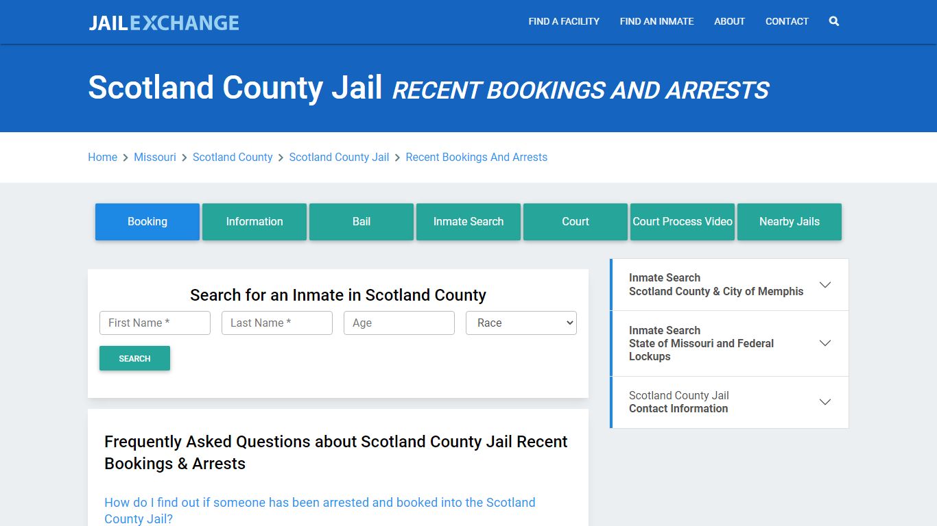 Scotland County Jail MO Recent Arrests and Bookings - Jail Exchange